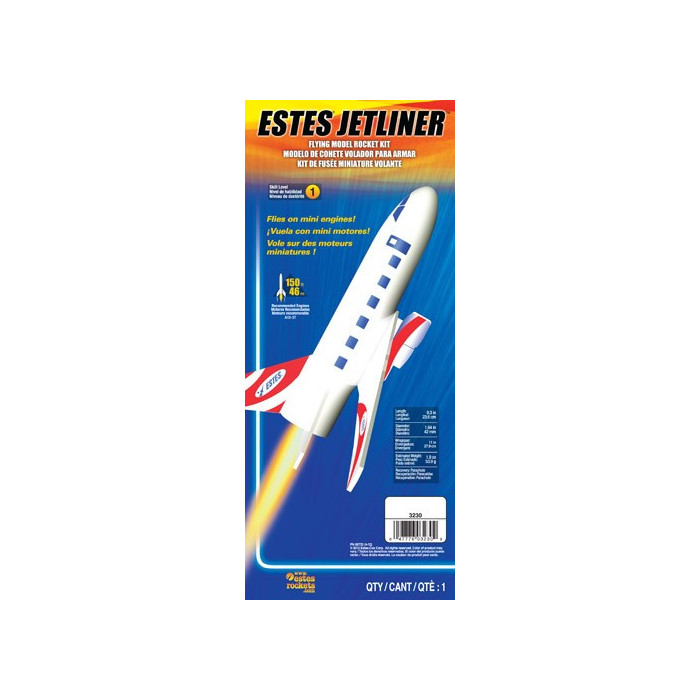 Estes Jetliner Model Rocket Kit Skill Level 1 # 3230
