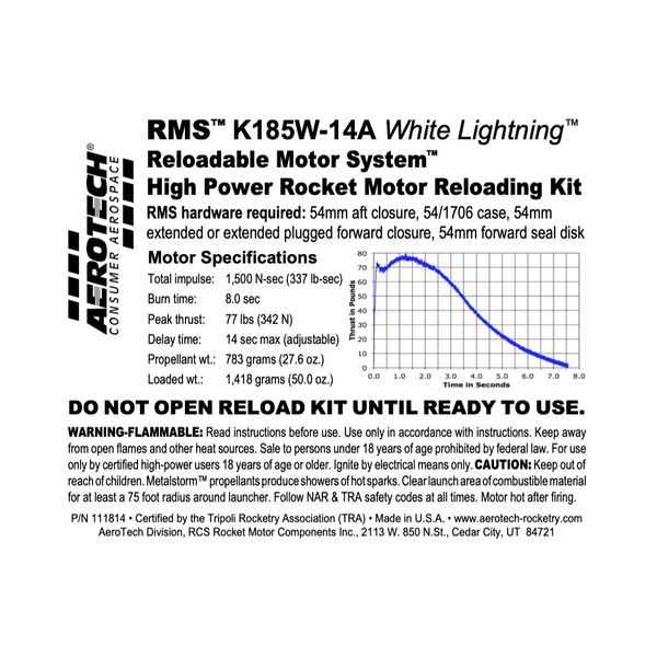 AeroTech K185W-14A RMS-54/1706 Reload Kit (1 Pack) - 111814