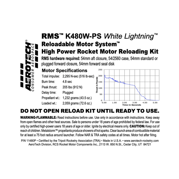 AeroTech K480W-PS RMS-54/2560 Reload Kit (1 Pack) - 11480