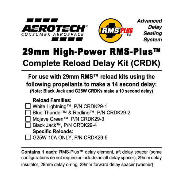 AeroTech RMS-29 Blue Thunder / Redline Complete Reload Delay Kit - CRDK29-02